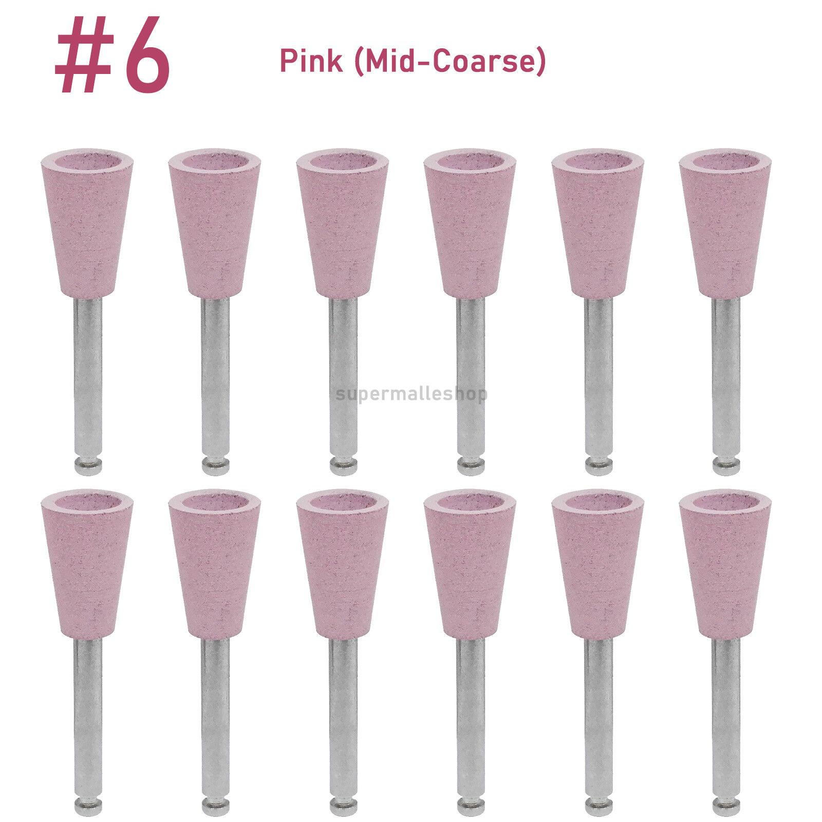 12X Dental Composite Polishing Burs Kit RA Silicone Polisher 2.35mm Contra Angle
