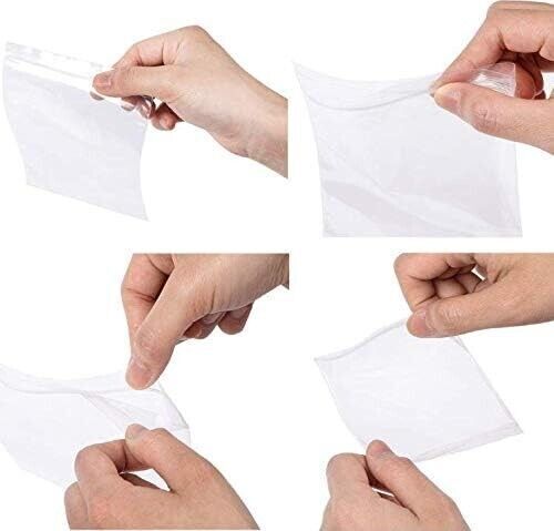 100 Pack 6×15 Inch Clear Reclosable Zipper Bag Plastic Poly Zip Lock Bags 2Mil