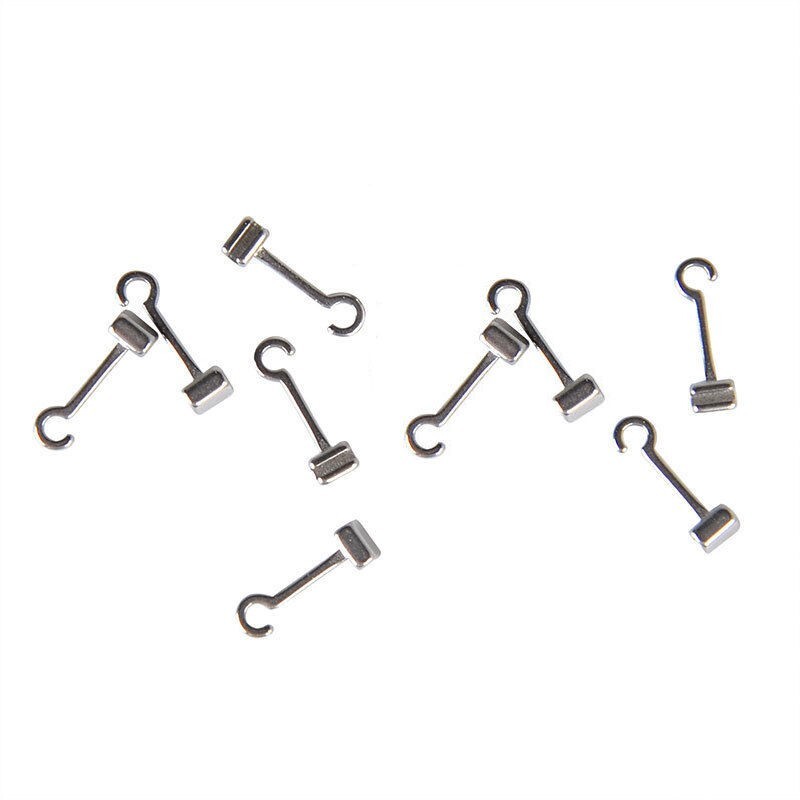 10 Pcs 1 Pack Dental Crimpable Hooks Size Long Curved Left Fix On Wires Hook
