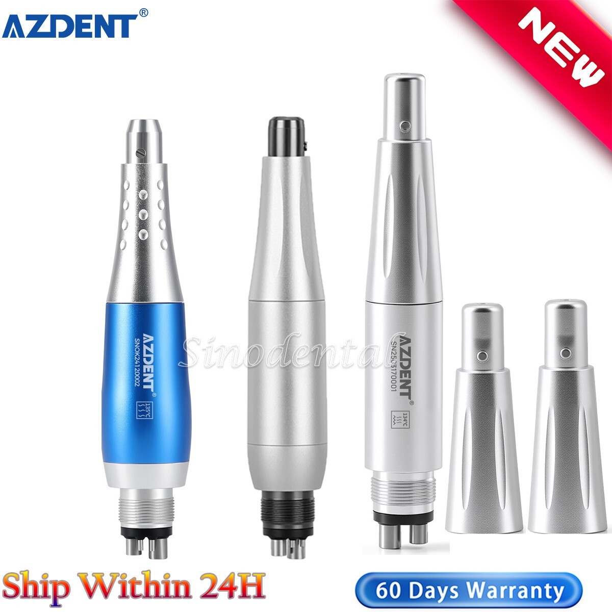 AZDENT Dental Hygiene Prophy Handpiece 4Holes 360°Swivel/Blue Motor/3*Nose cone