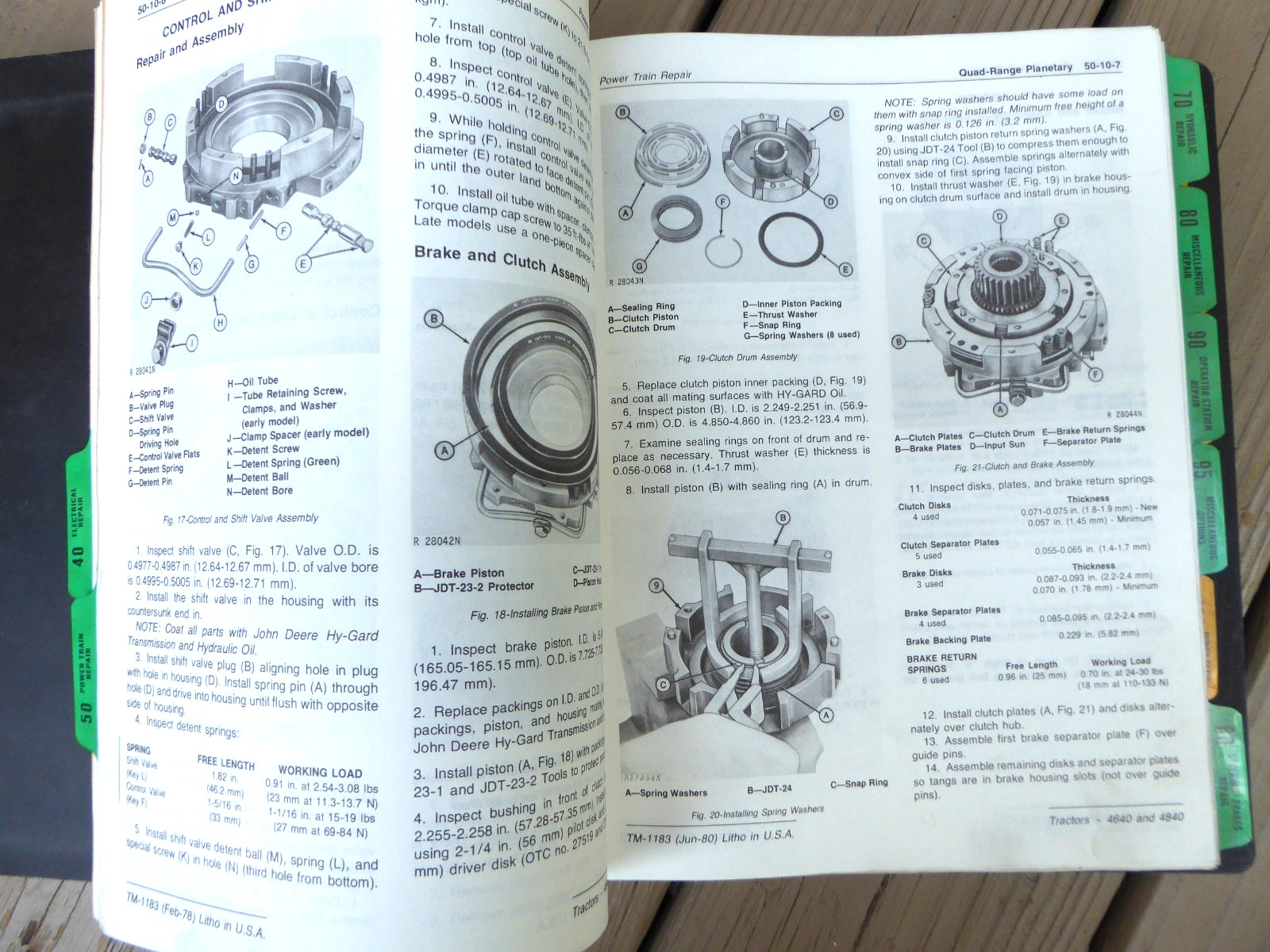 1977 John Deere 4640, 4840 Tractor Service Technical Manual Repair Shop Binder