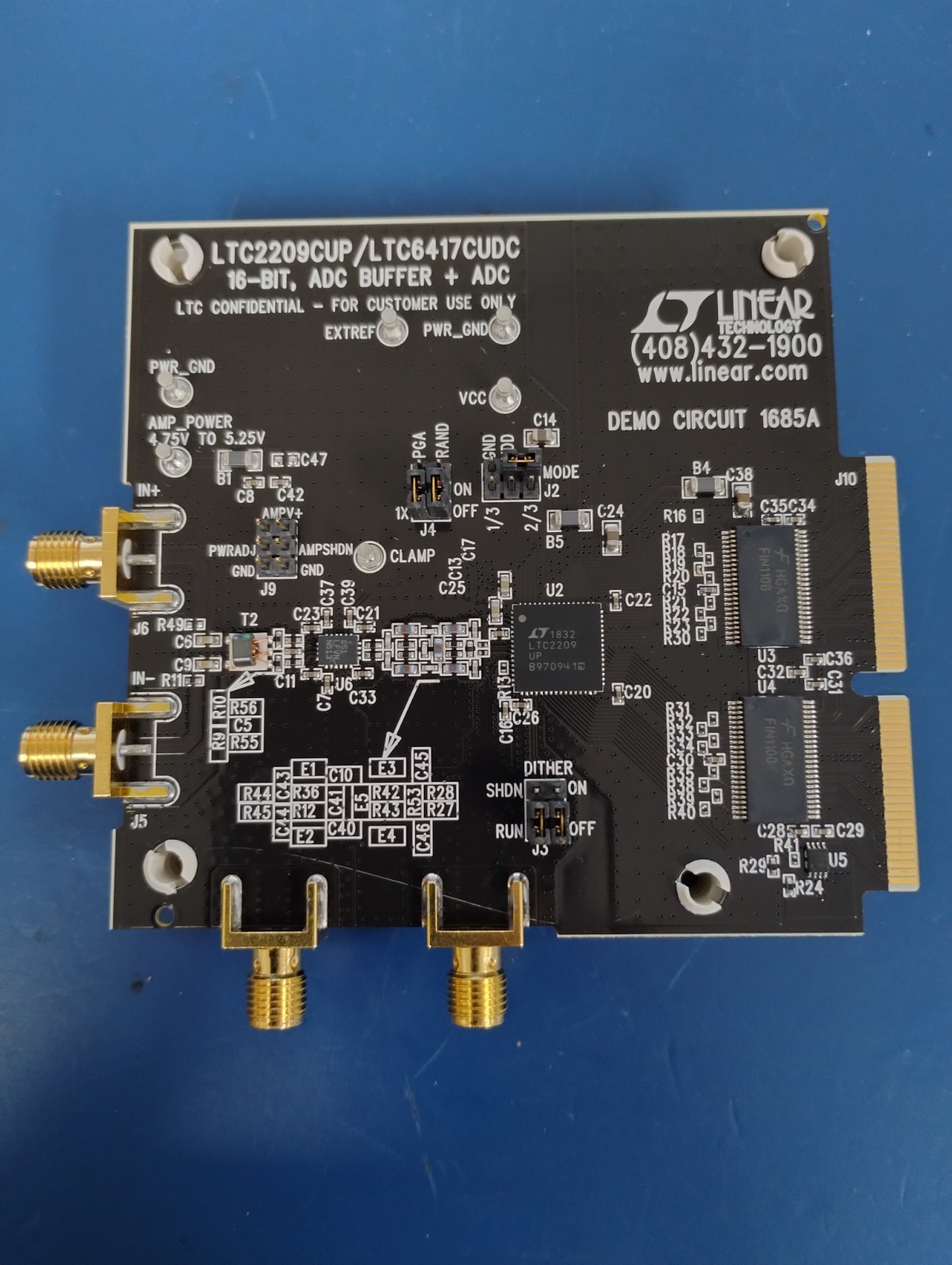 ANALOG DEVICES DC1685A Amplifier IC LTC6417 LTC2209 Combo Demo Board