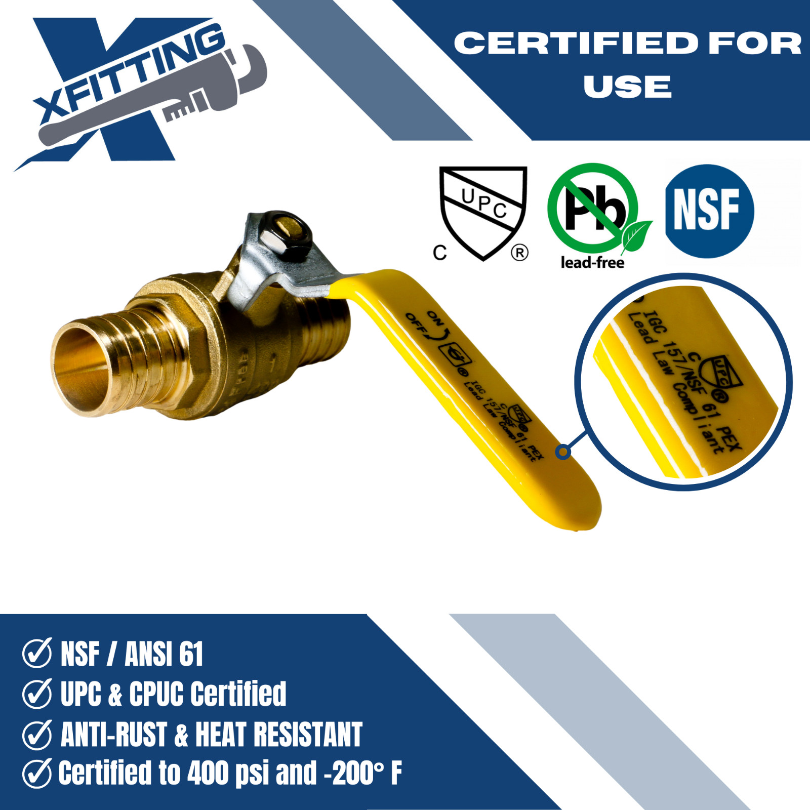 1 Piece 1 Inch Pex Ball Valve, 1″ Pex Ball Valve, Full Port