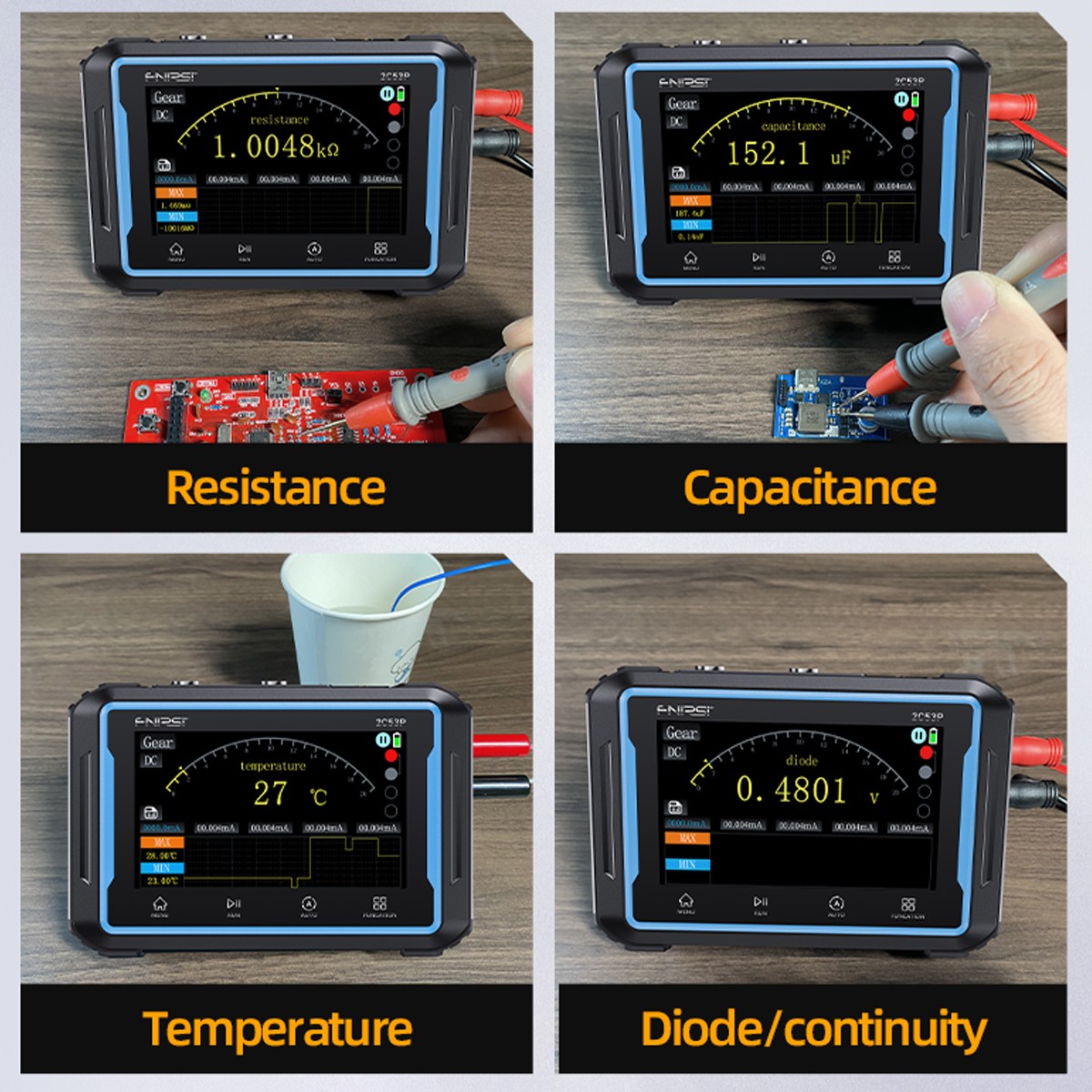 3-in-1 FNIRSI-2C53P LCD 2 Channel Signal Generator Digital Storage Oscilloscope