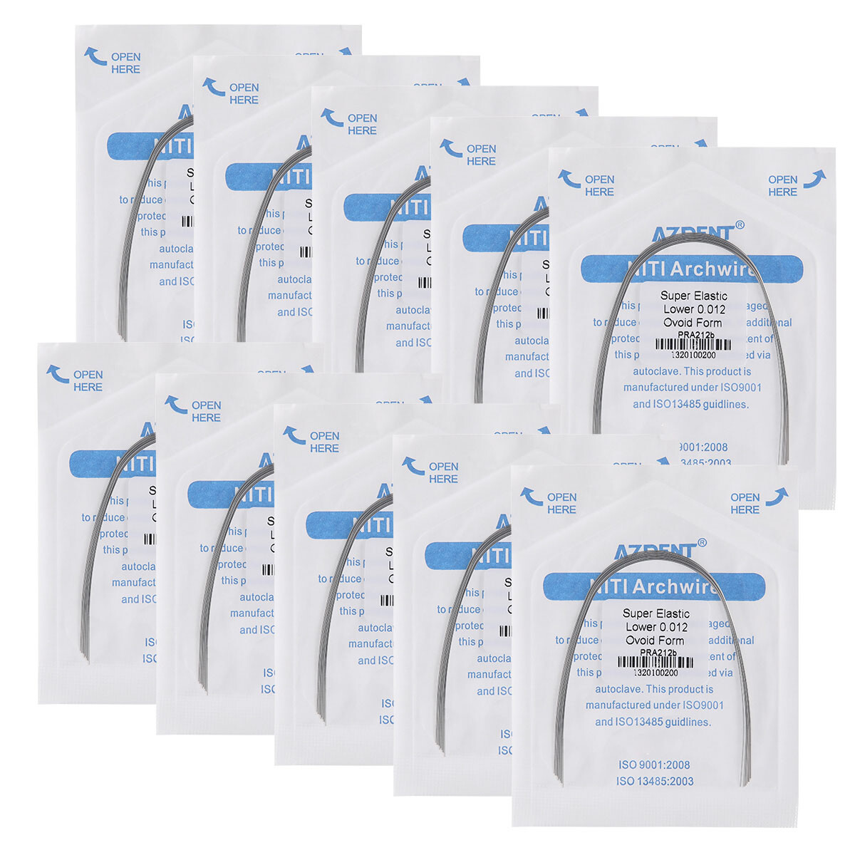 AZDENT Dental Orthodontic Ni-Ti Arch Wire Round/Bracket Braces Roth MBT Full Set