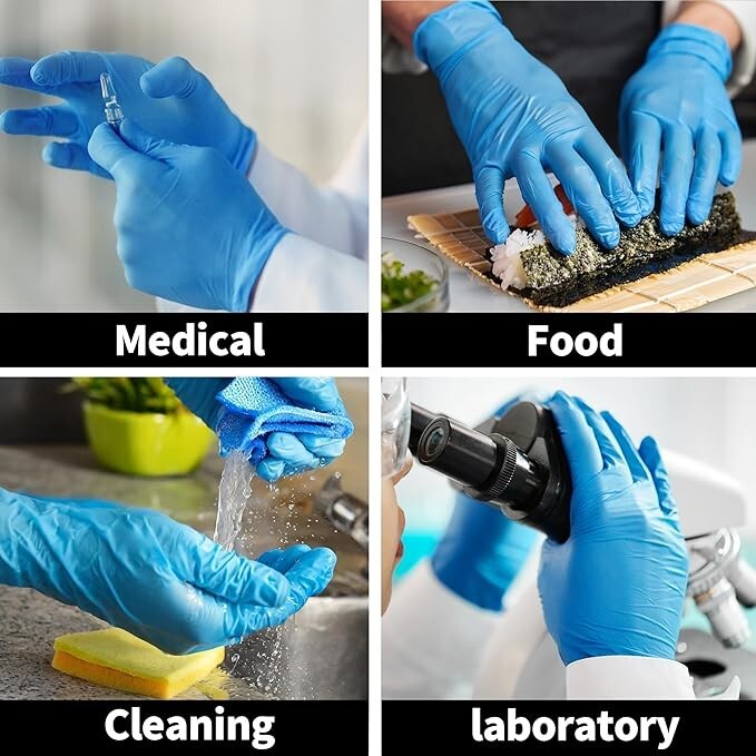 1000PCS Nitrile Disposable Medical Exam Gloves, 5Mil, Protein/Latex/Powder Free