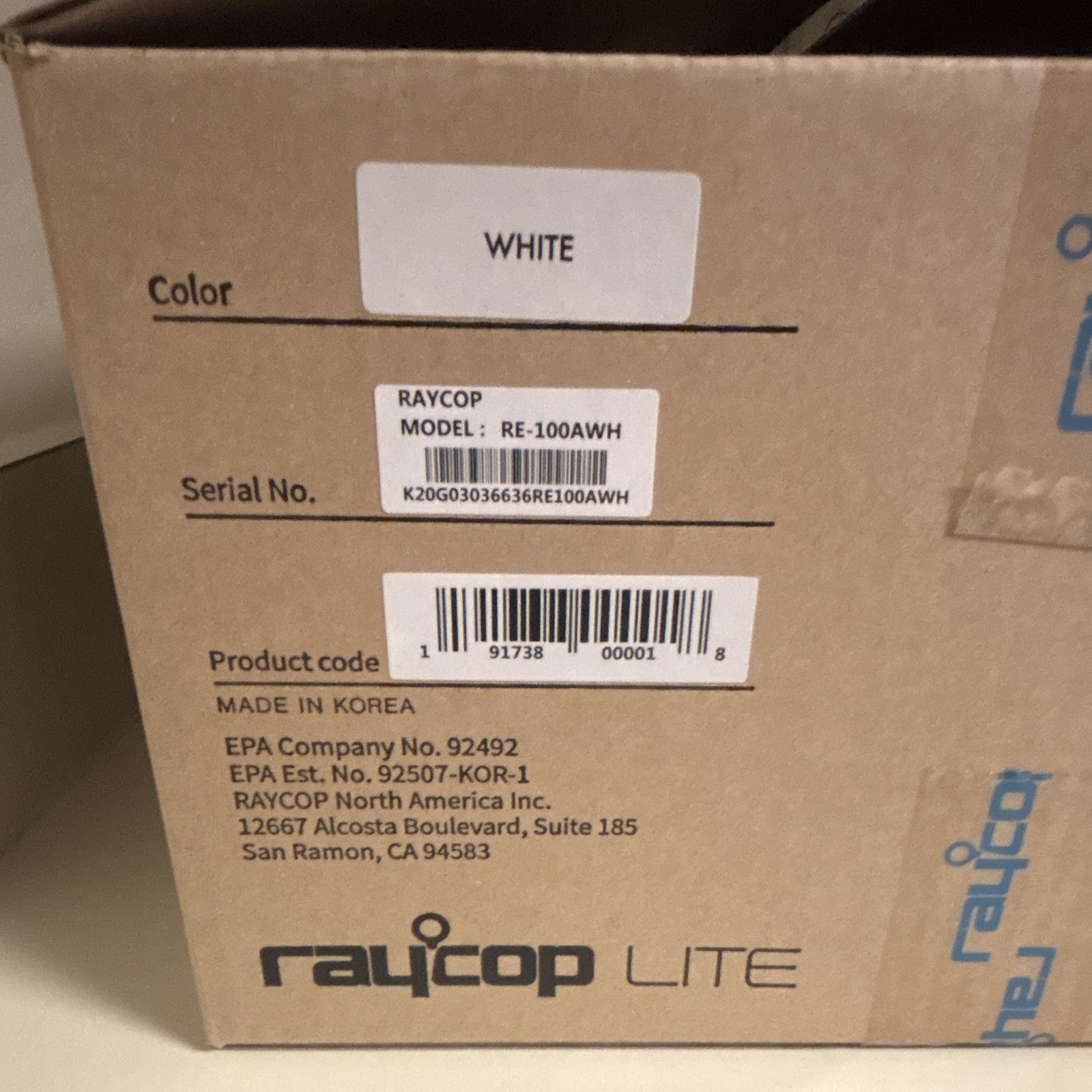 Raycop Lite RE-100AWH Handheld UV Allergen Vacuum, Bagless Corded Electric
