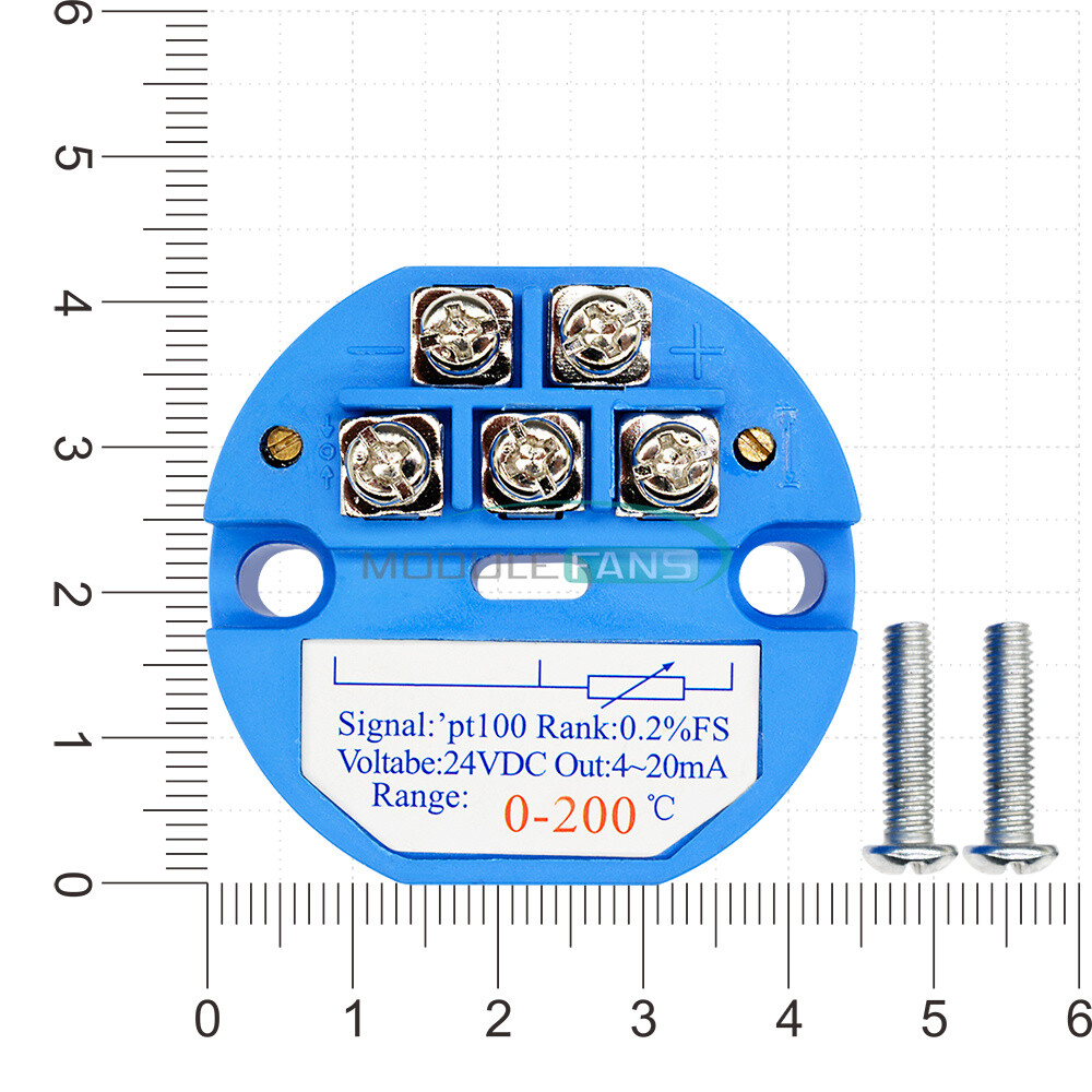 PT100 -50~50/100/150℃ 0~100150/200/250/300/400°C Temperature Sensor Transmitter