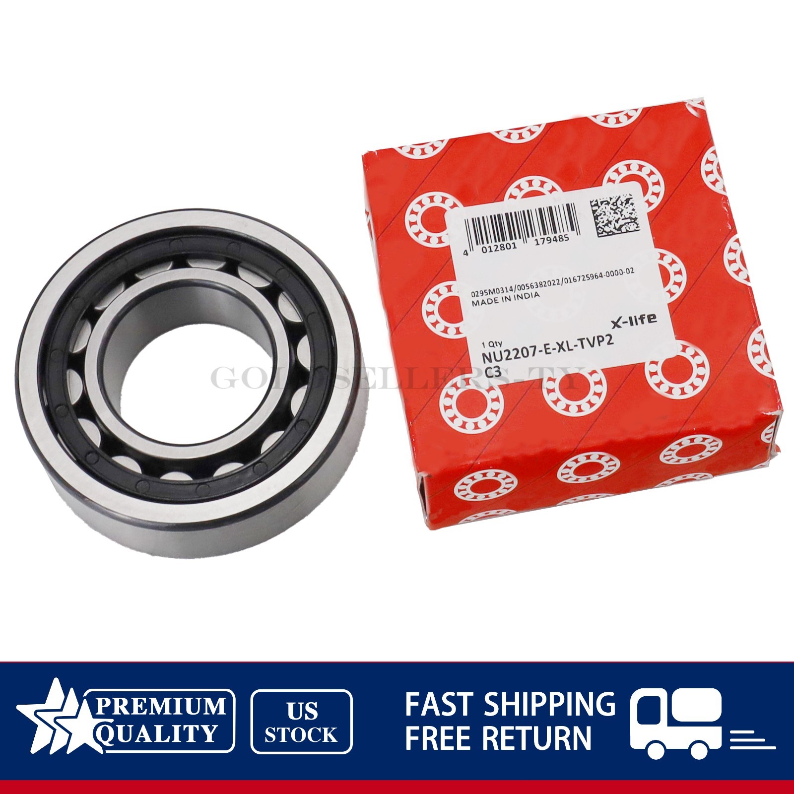Cylindrical Roller Bearing Fits For FAG NU2207 E XL TVP2 C3 35x72x23mm