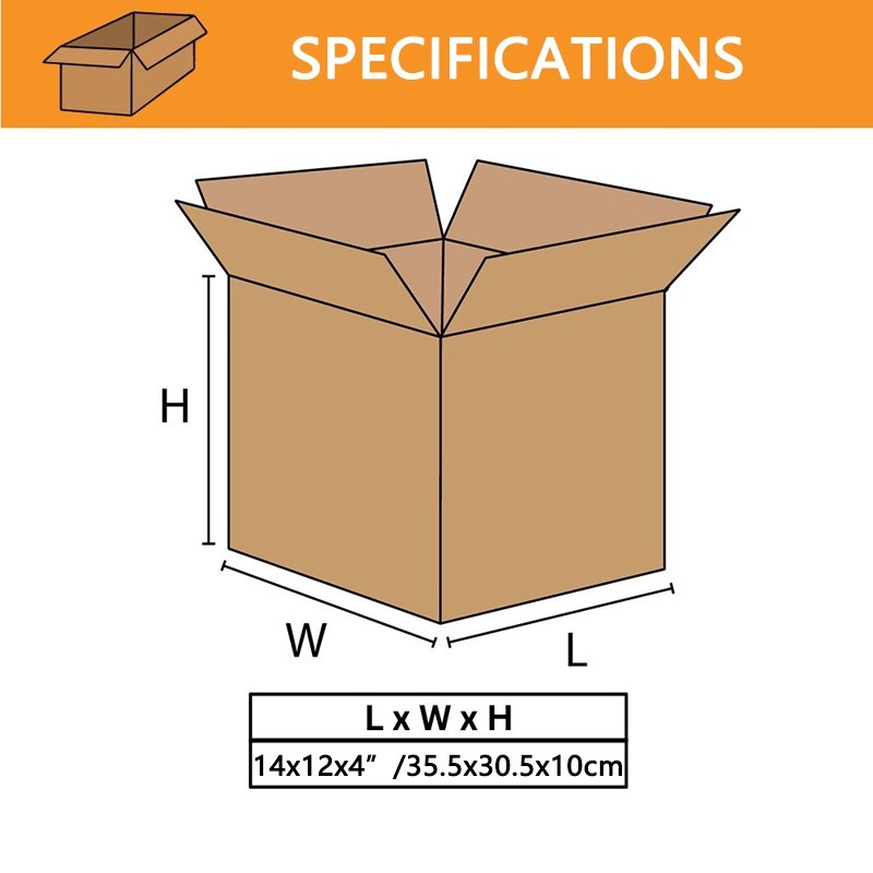 Shipping Boxes 14 x 12 x 4 inches, 10-20 Count | For Moving, Mailing, Packaging
