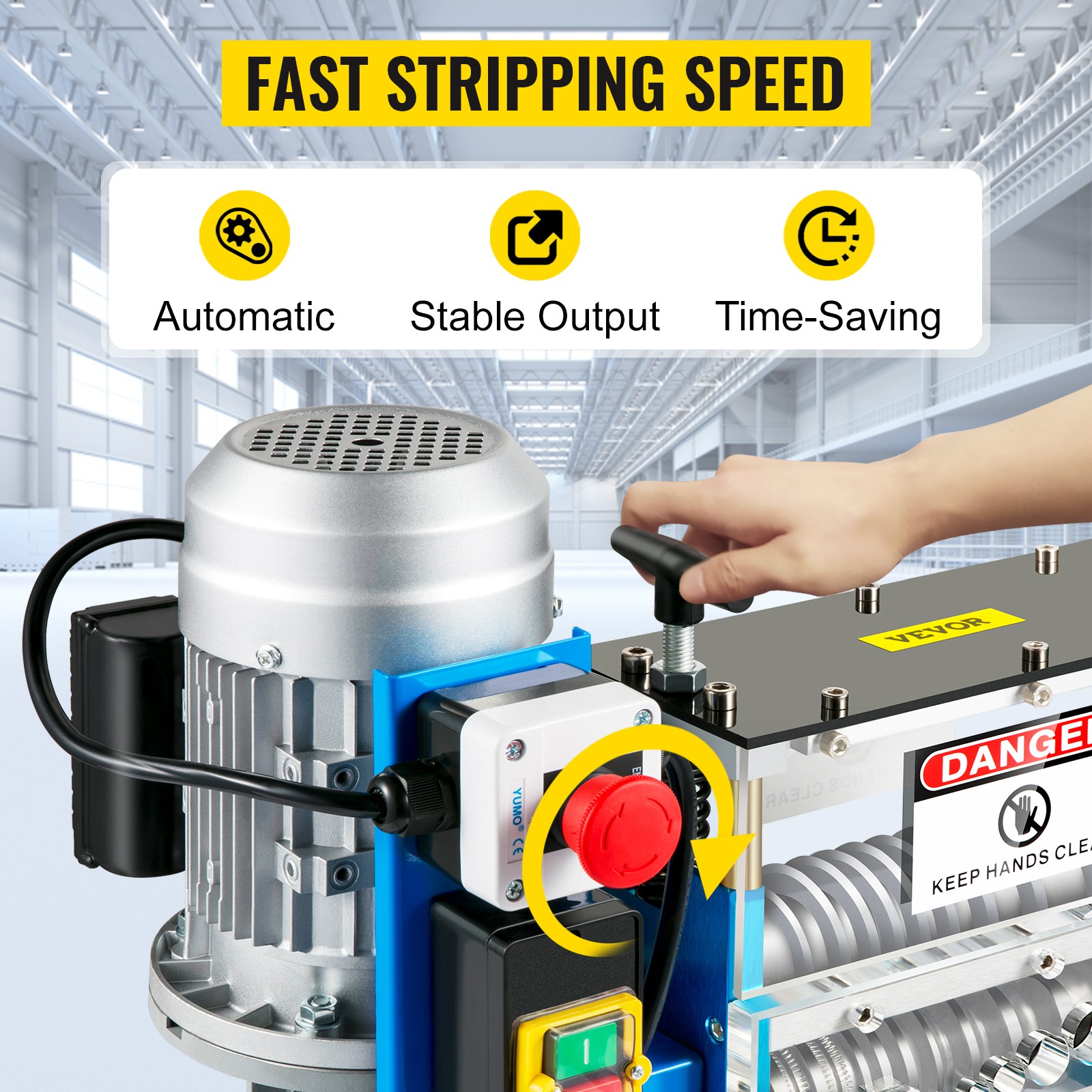 370W Electric Wire Stripping Machine 0.06-1.5in Power Cable Stripper