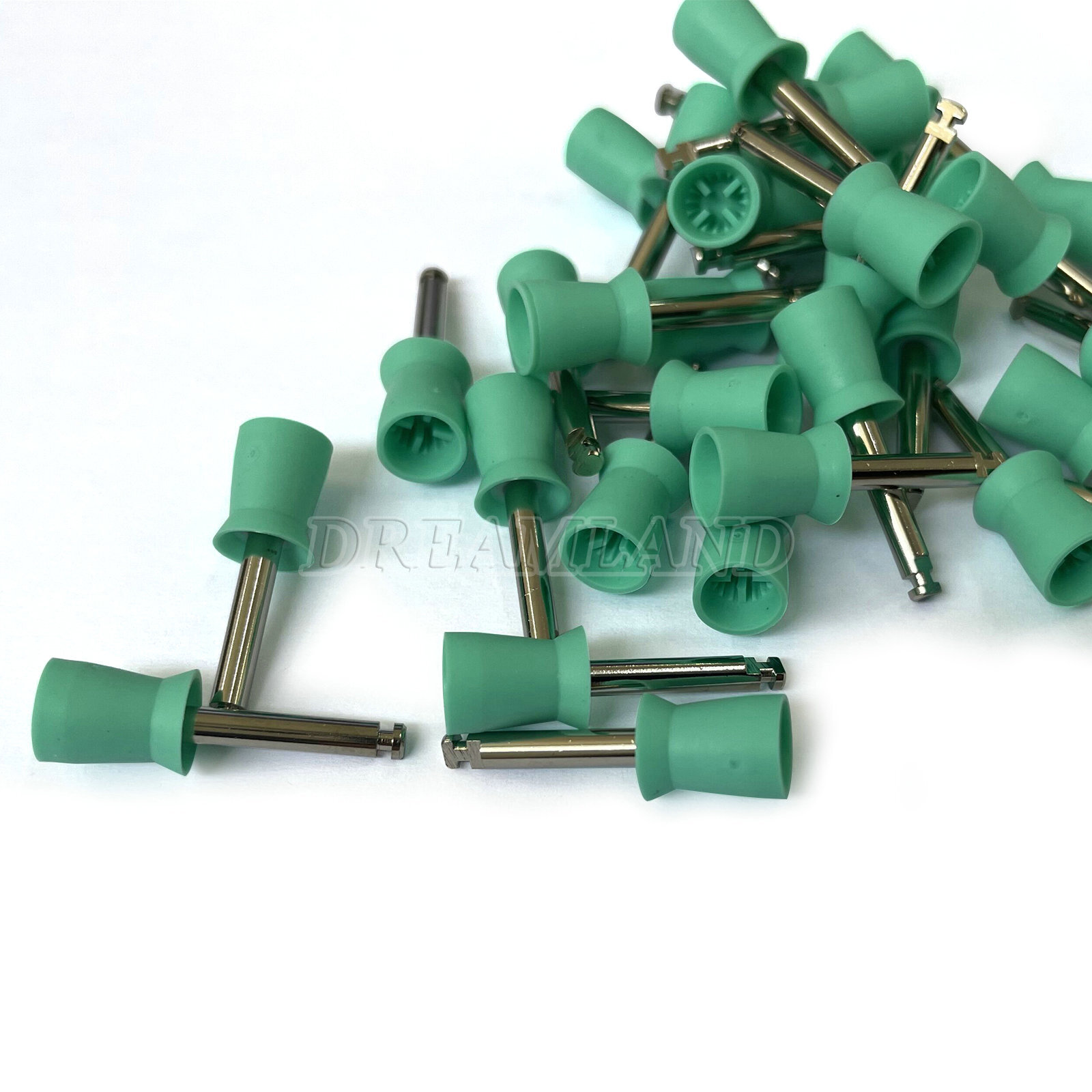 100 Dental Soft Prophy Cup Rubber Polish Brush Polishing Teeth Latch Type