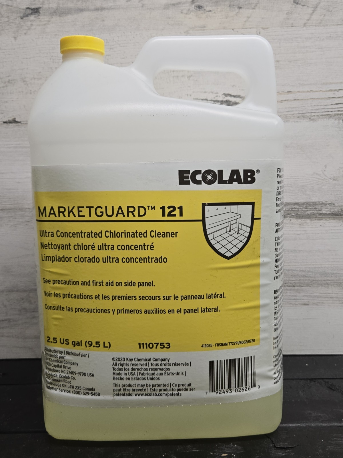 Ecolab Marketguard 121 All Purpose Cleaner, Concentrated Chlorinated, 2.5 Gal