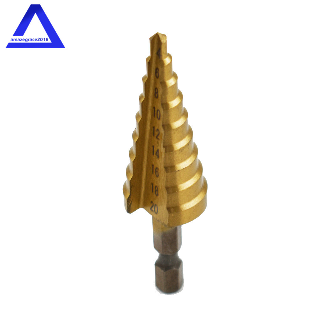 3Pcs 4-20mm/4-12mm/4-32mm Hole Cutter High HSS Steel Step Cone Drill Bit Set New