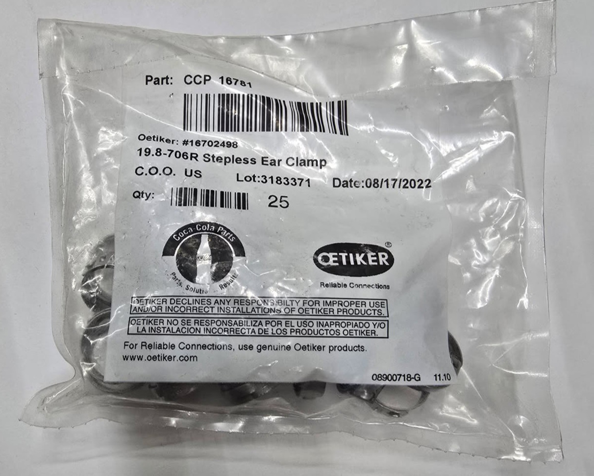 Pack of 100 Oetiker 19.8-706R Stepless Ear Clamps 19.8 mm 16702498