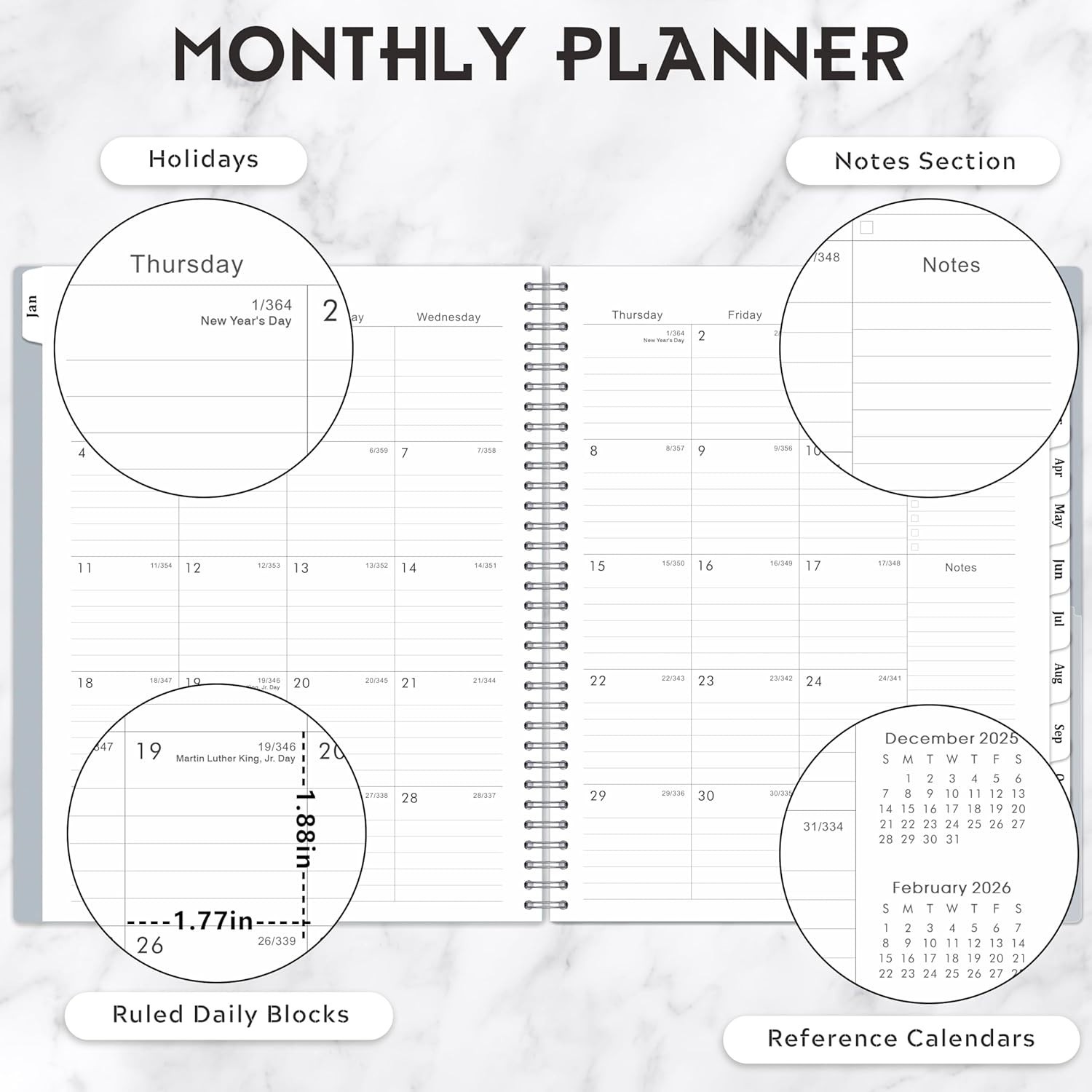 2026 Day-to-Day Planner – Large 9″ x 11″ with Weekly Pages & Easy Navigation