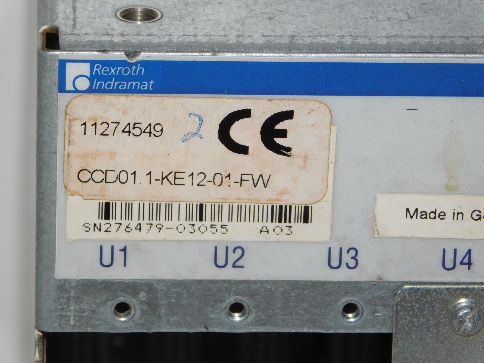 Rexroth Indramat CCD01.1-KE12-01-FW Motion Power Controller Chassis Bosch Unit