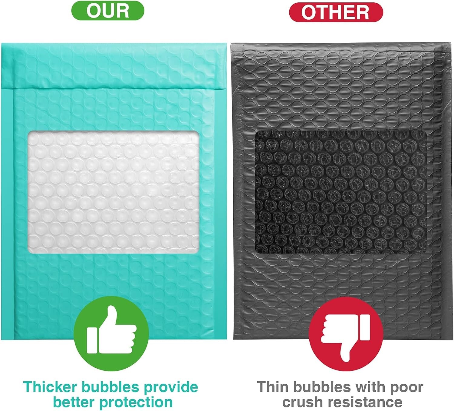 Poly Bubble Mailer Padded Bags Mailing Bubble Envelopes Bags #0 6×10″ 100Pc Teal