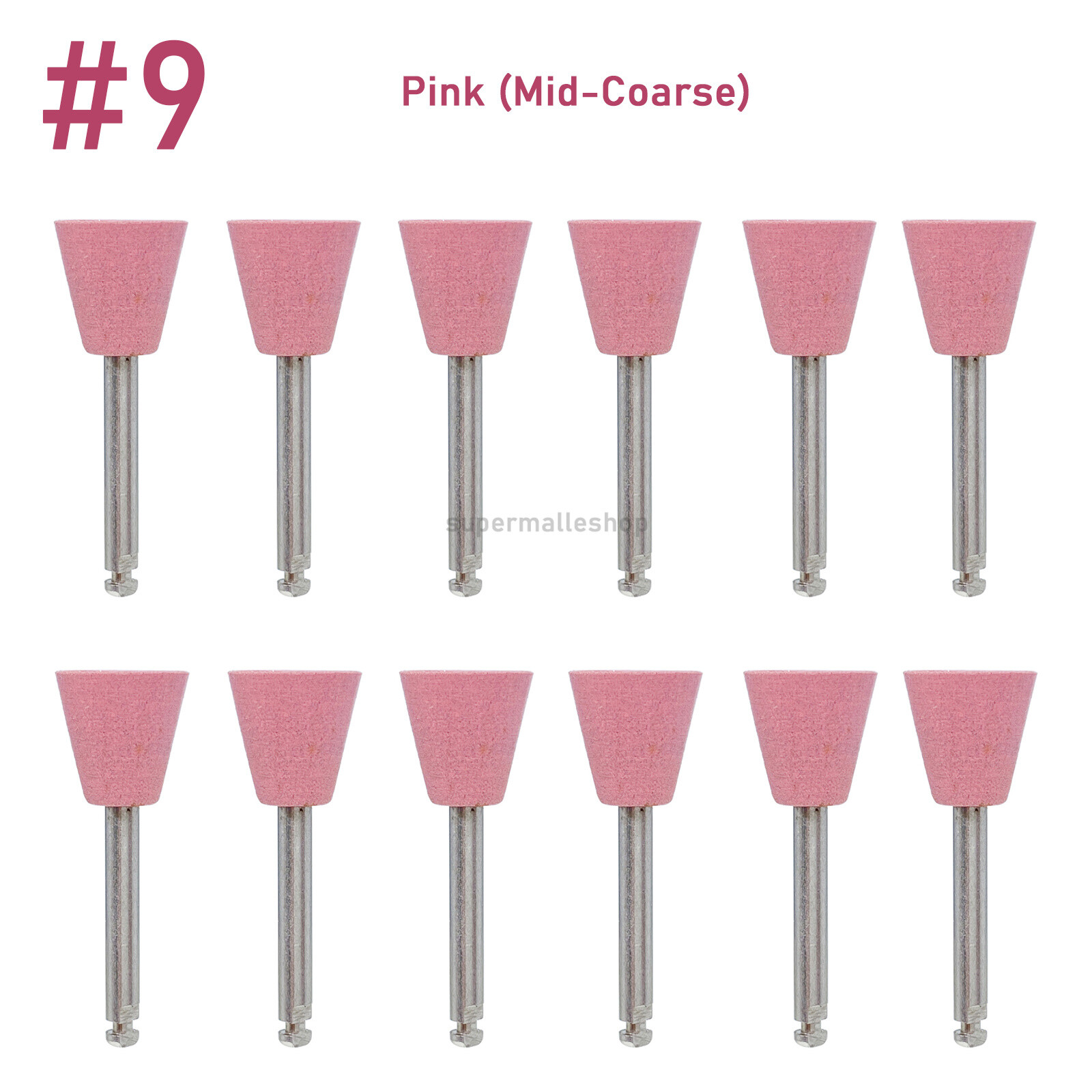 12X Dental Composite Polishing Burs Kit RA Silicone Polisher 2.35mm Contra Angle