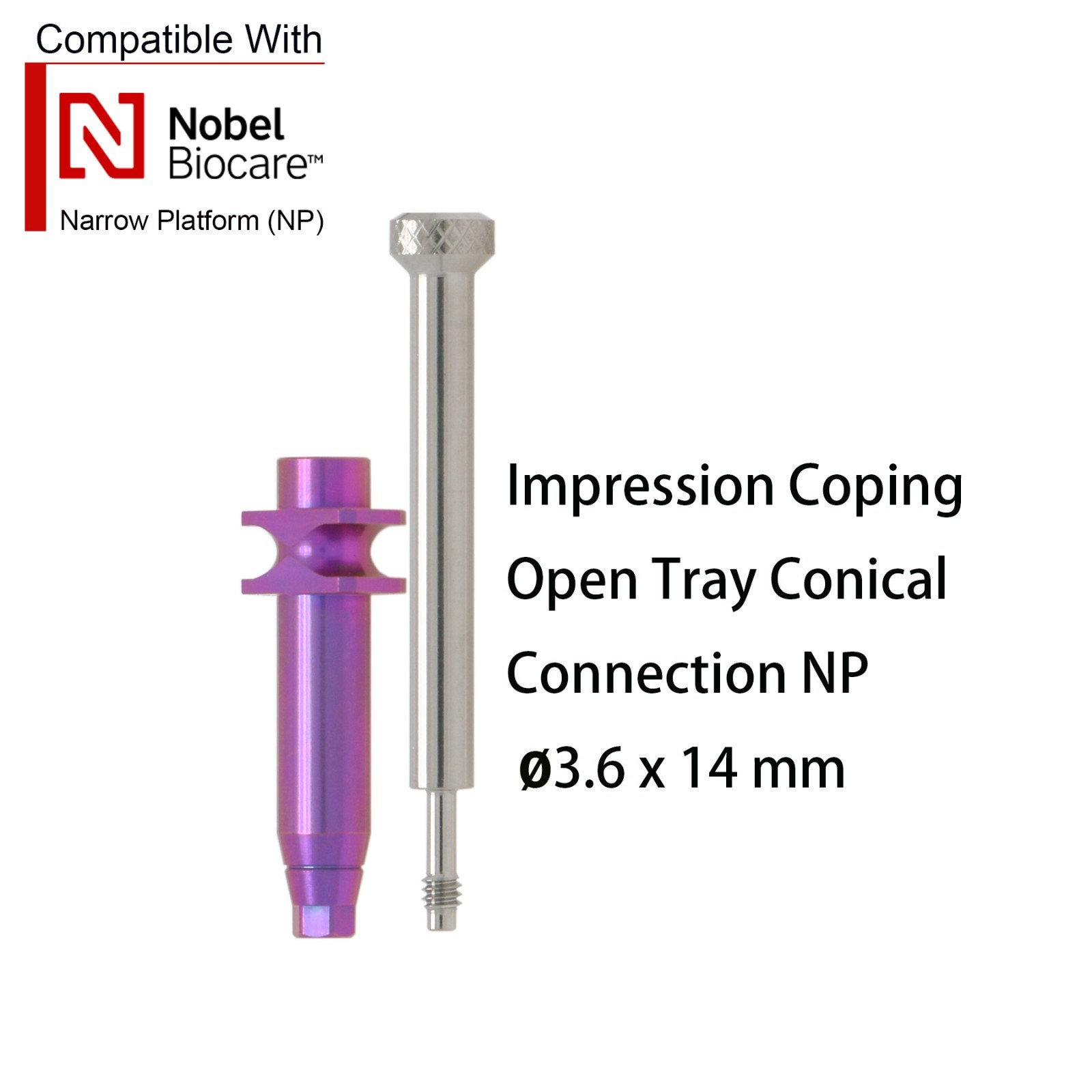 Nobel Active NP/RP Implant Scan body Impression Transfer Open/Close Coping Tray