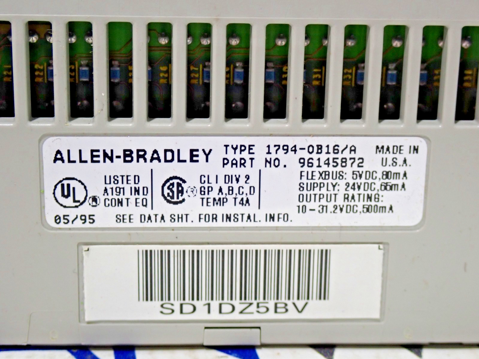 New Allen Bradley 1794-OB16 Ser A 24VDC Flex I/O Output Module