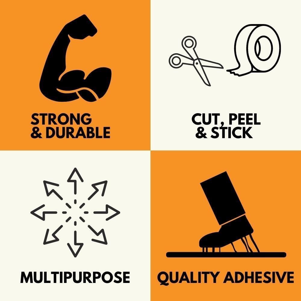 12 Rolls 2″ x 60 Yards, 9 Mil Black Utility Grade Duct Tape, Adhesive Tapes