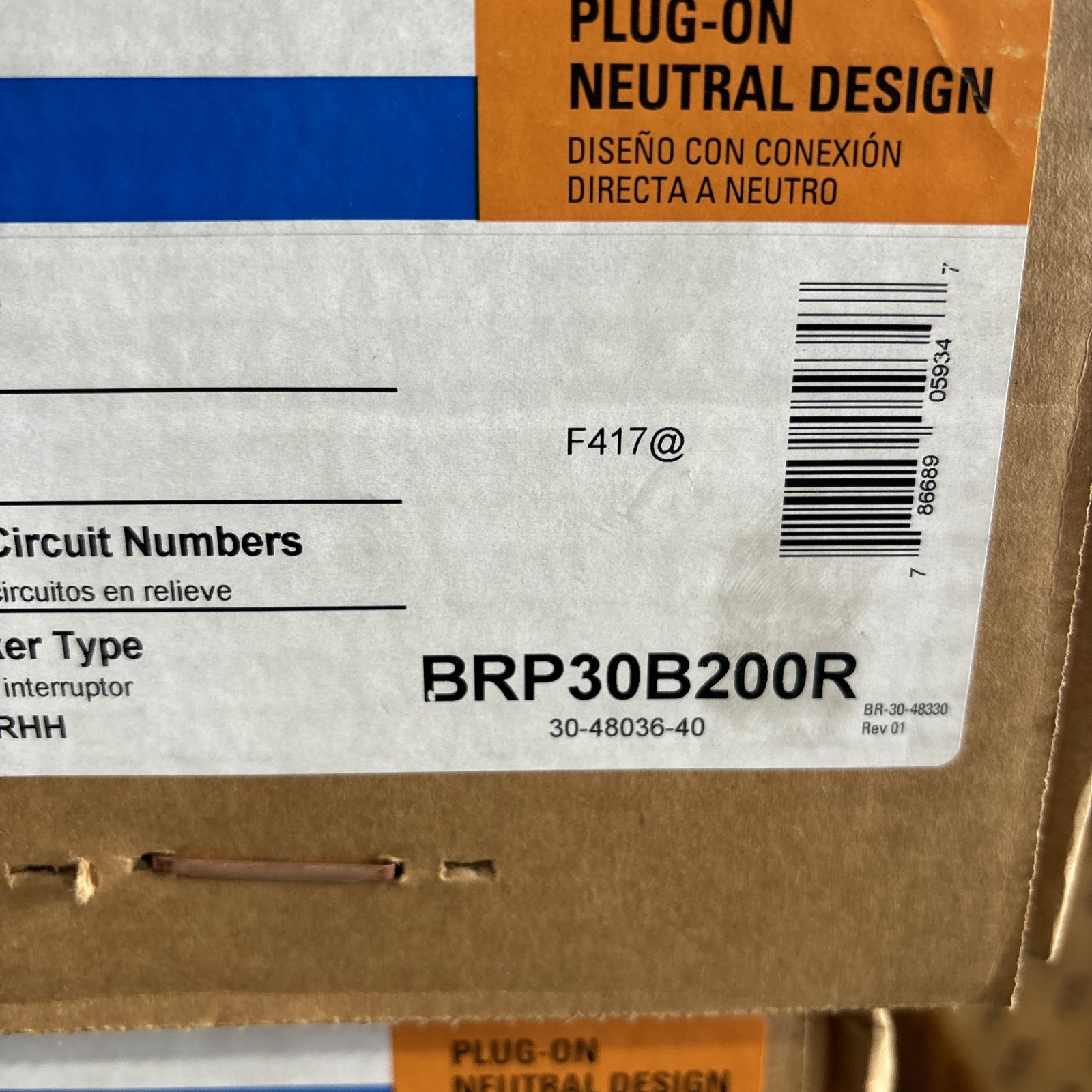 EATON BRP30B200R 200A OUTDOOR LOADCENTER WITH MAIN BREAKER 30Sp 60Cir NEW IN BOX