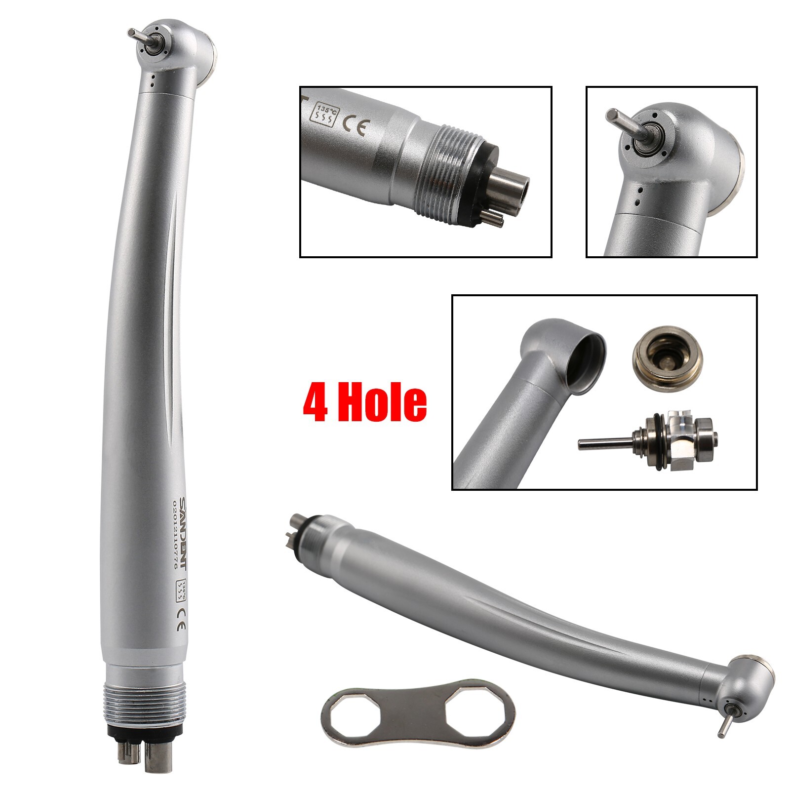 10 SANDENT NSK Style Dental High Speed Handpiece Push Button Standard Head 4Hole