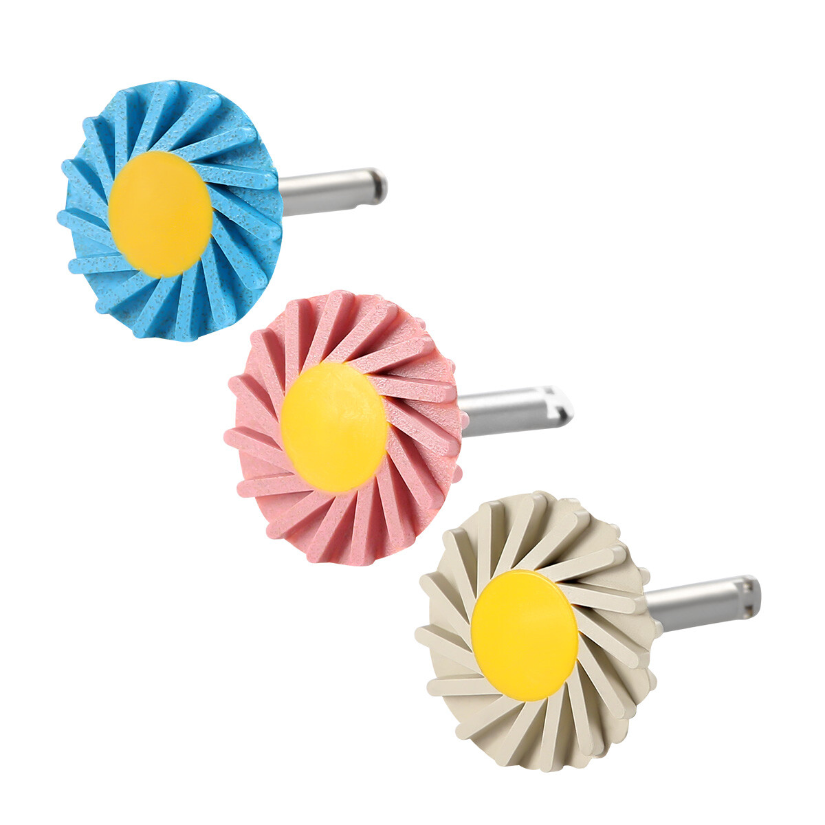 Dental Porcelain Zirconia Grinding Polishing Wheel Kit RA 2.35mm Rubber Diamond