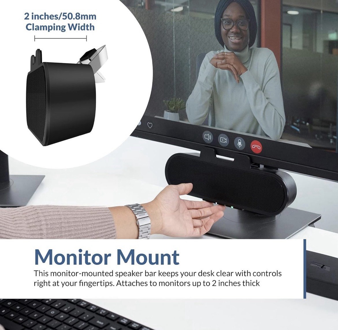 Cyber Acoustics Essential Speakerphone CA-2890 USB Bluetooth Monitor Mount