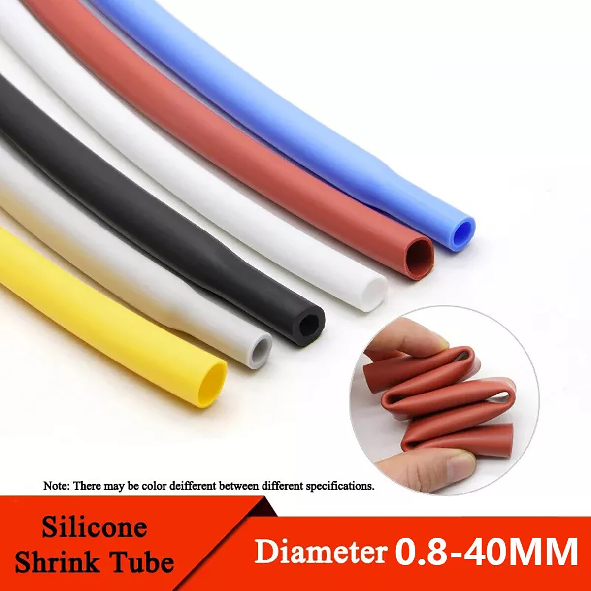 1.7:1 Flexible Silicone Heat Shrink Shrinkable Tube Tubing 0.8-40MM 1/2/5 Meter