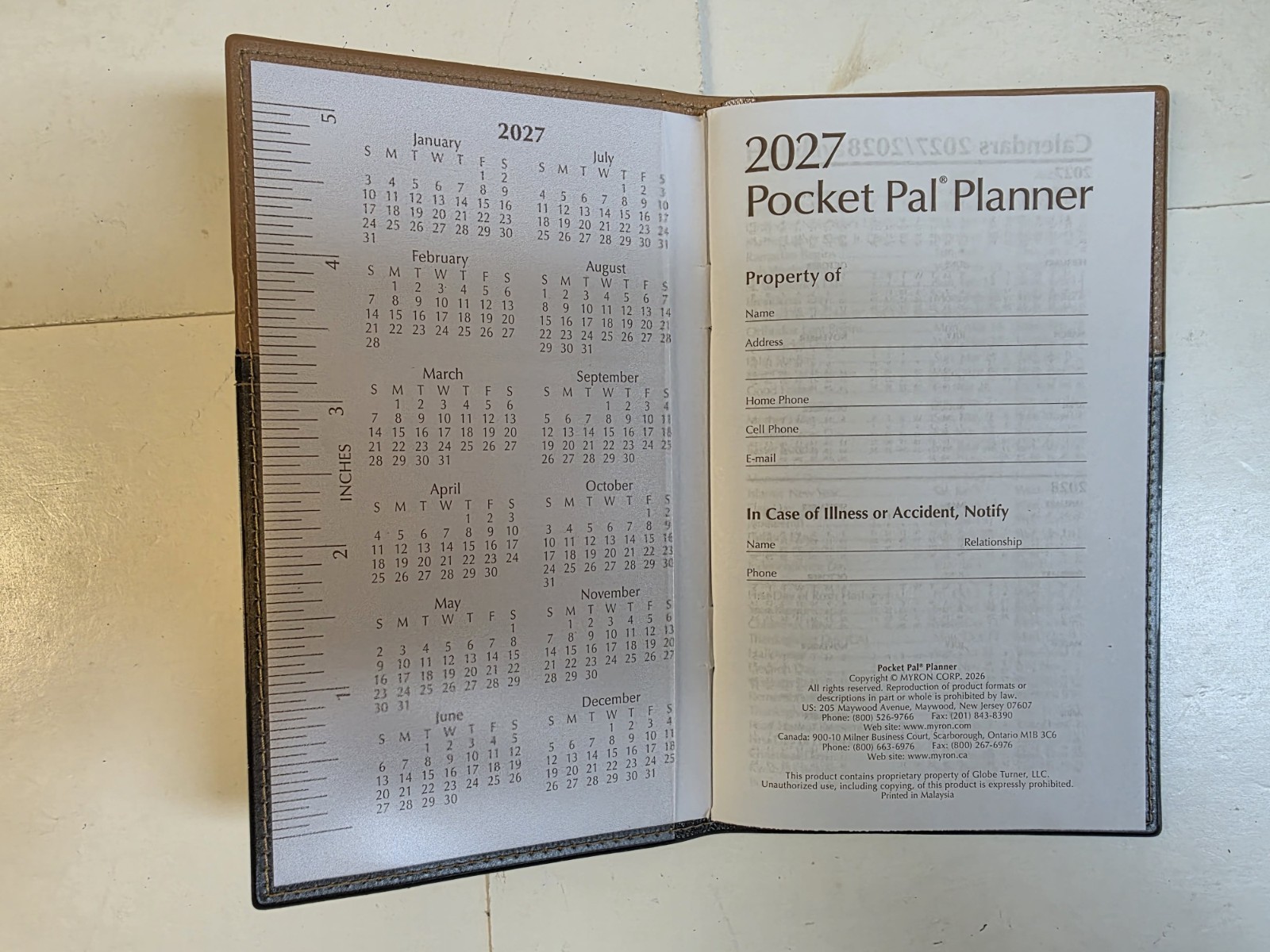 2027 Pocket Pal Calendar Personal Planner and Diary — Brand New In Stock Now