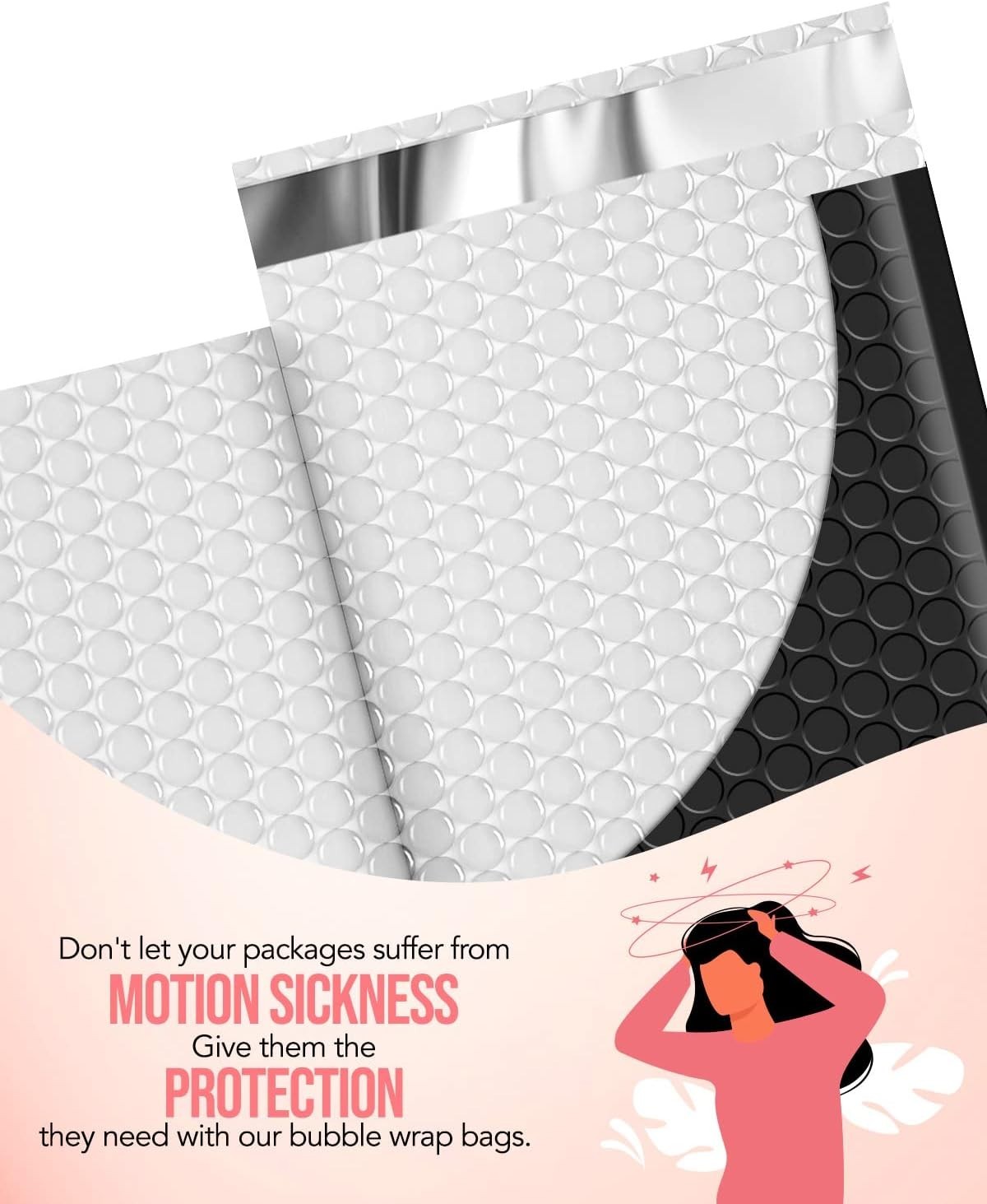 100x Poly Bubble Mailers Padded Envelope Mailing Bags Self-Seal 4×8” & 6×10”