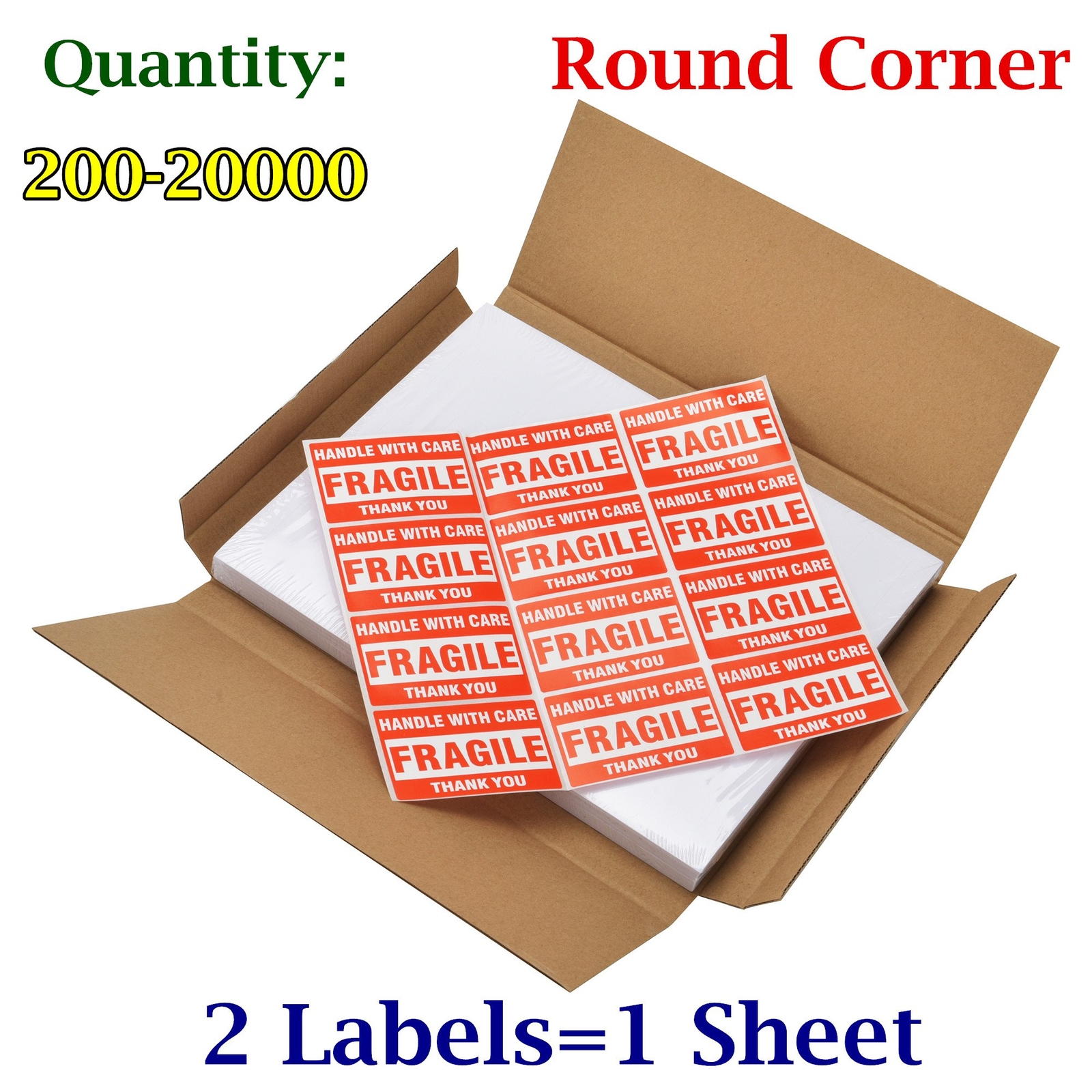 Premium 8.5×5.5 Rounded Corner Shipping Postage Labels Half Sheet Self Adhesive