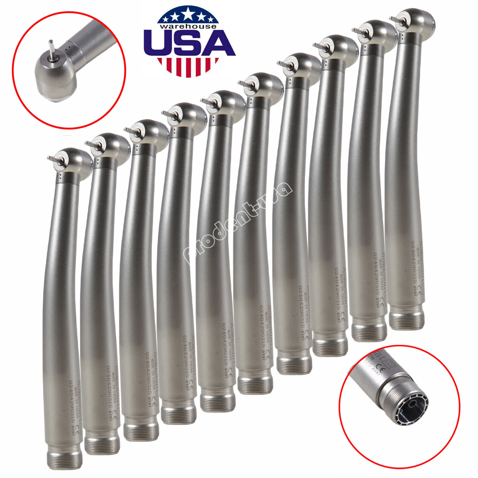 10pcs NSK Style Dental High Speed Handpiece Push Button 2 Hole Borden ASkeadnt