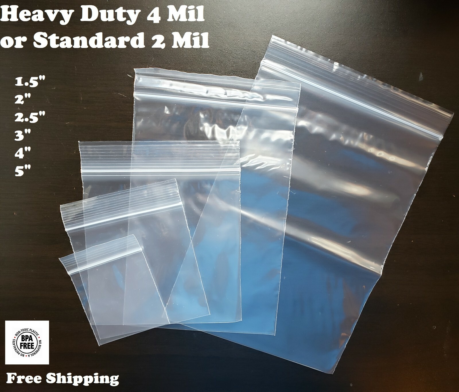 2-4Mil Clear Small Plastic 1.5x 2x 3 4 5″ Zip Reclosable Top Lock Jewelry Bag