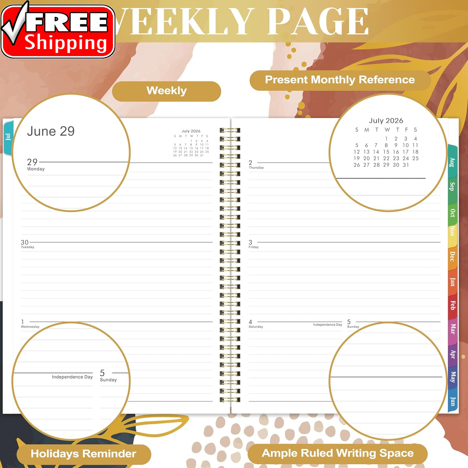 2026-2027 Weekly and Monthly Planner/Calendar – Academic Planner 2026-2027, JUL