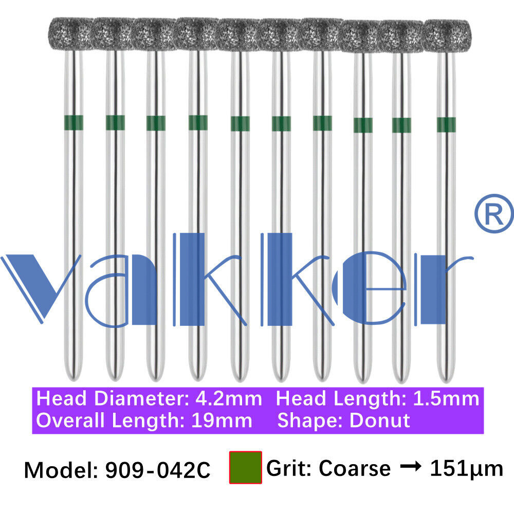 10pc Dental FG Diamond Burs for High Speed Handpiece Barrel Wheel Pear Shape