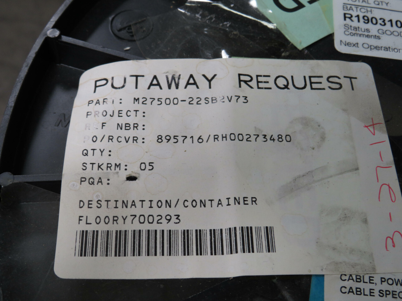 NEXANS M27500-22SB2V73 AEROSPACE WIRE 75932-22(2)SXLZJSXLZJ W-W/BU WJ 700 FT T19