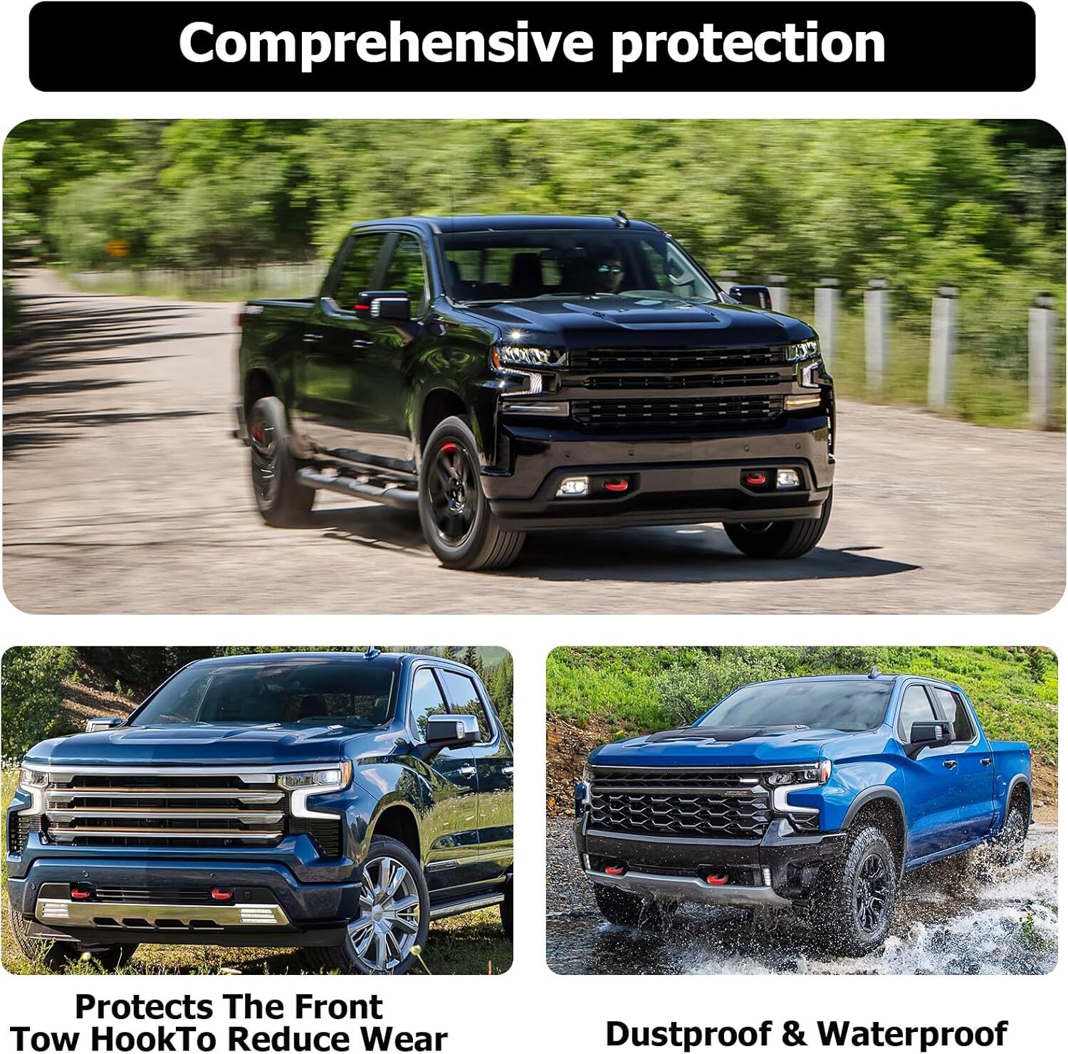 Peleus Tow Hook Covers for Chevy Silverado 2007-2024 Front Cover…