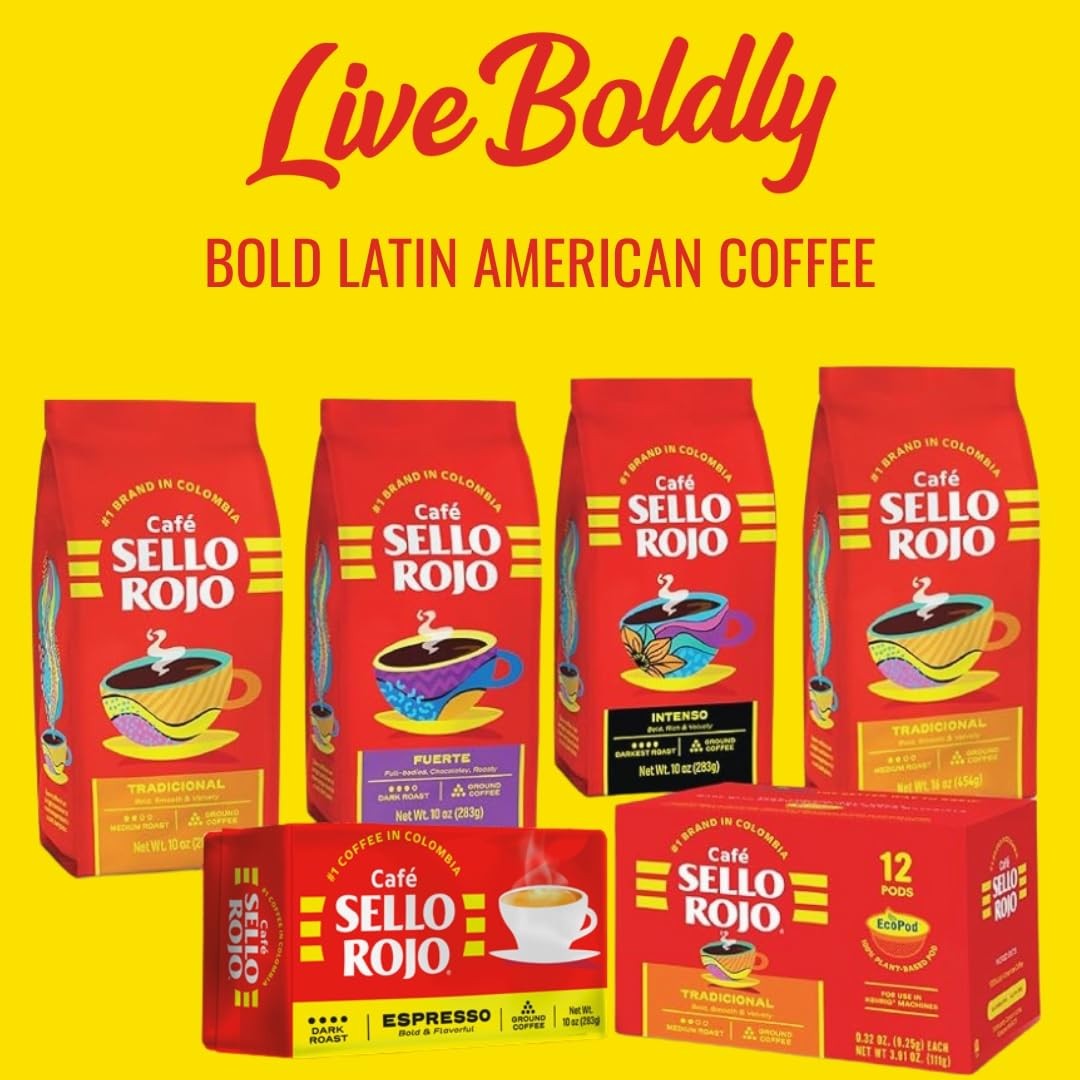 Sello Rojo Espresso Brick, 10 oz – Bold & Flavorful 1 Count (Pack of 1)