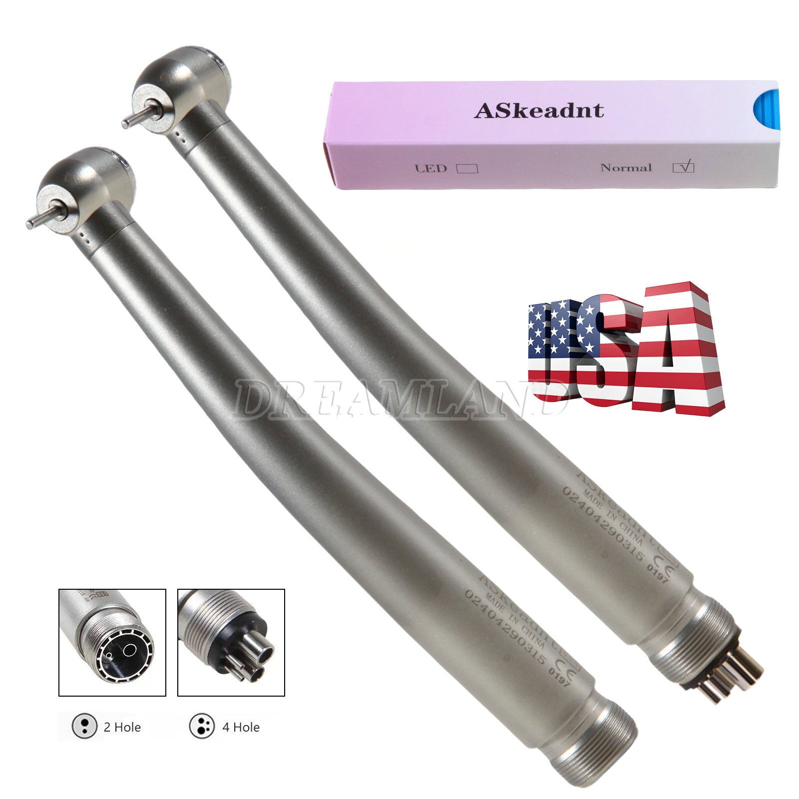 Dental High Speed (LED E-generator ) Handpiece 4Hole Burr Turbine NSK Style