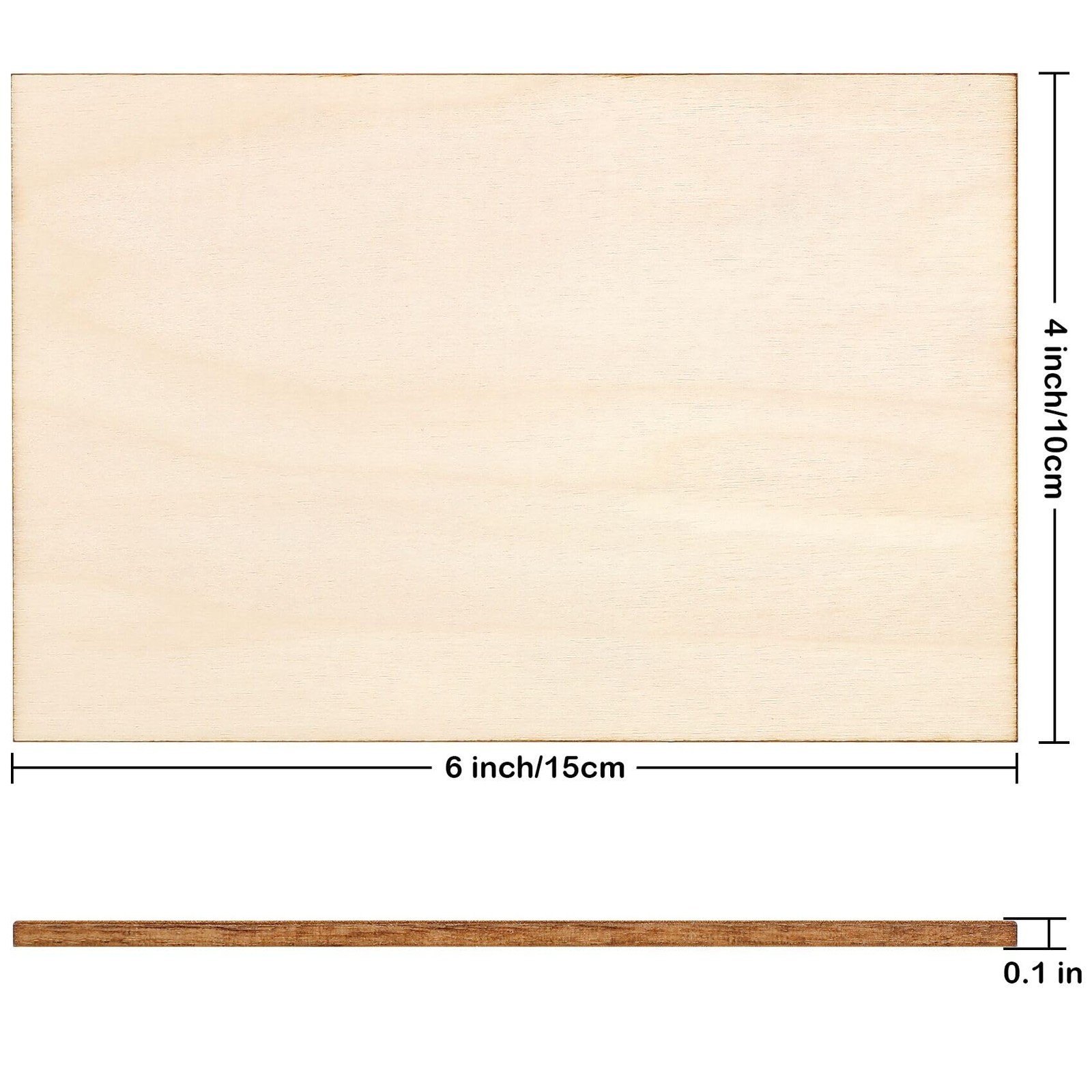 15 Pcs 4 x 6 Inch Unfinished Wood Squares Natural Wooden Craft Boards Set