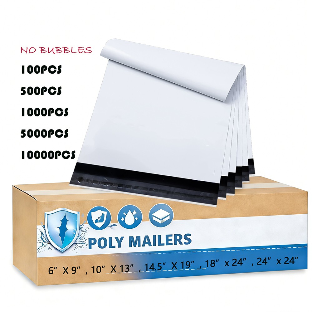 White Poly Mailers Shipping Bags6x9 9×12 10×13 12×15.5 14.5×19 19×24 24×24 24×36