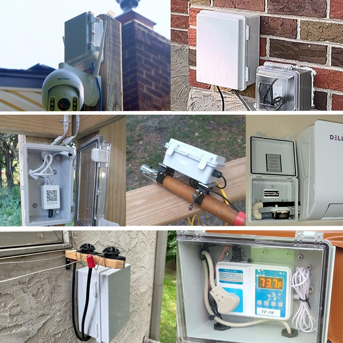 Junction Box ABS Plastic Dustproof Waterproof IP67 Electrical Boxes Hinged Shell