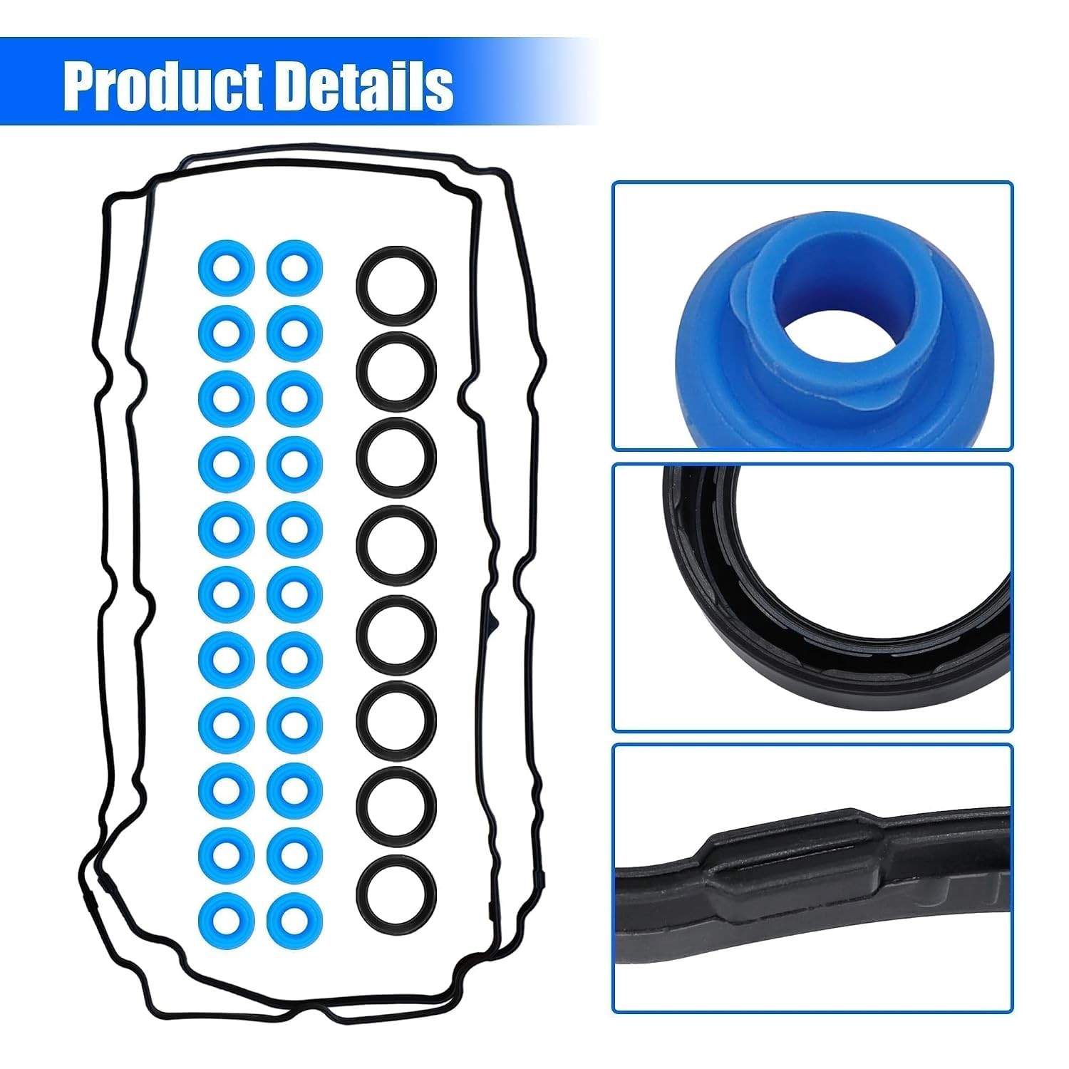 Engine Valve Cover Gasket Set Compatible with 2007-2015 Ford Edge F… Fast Ship