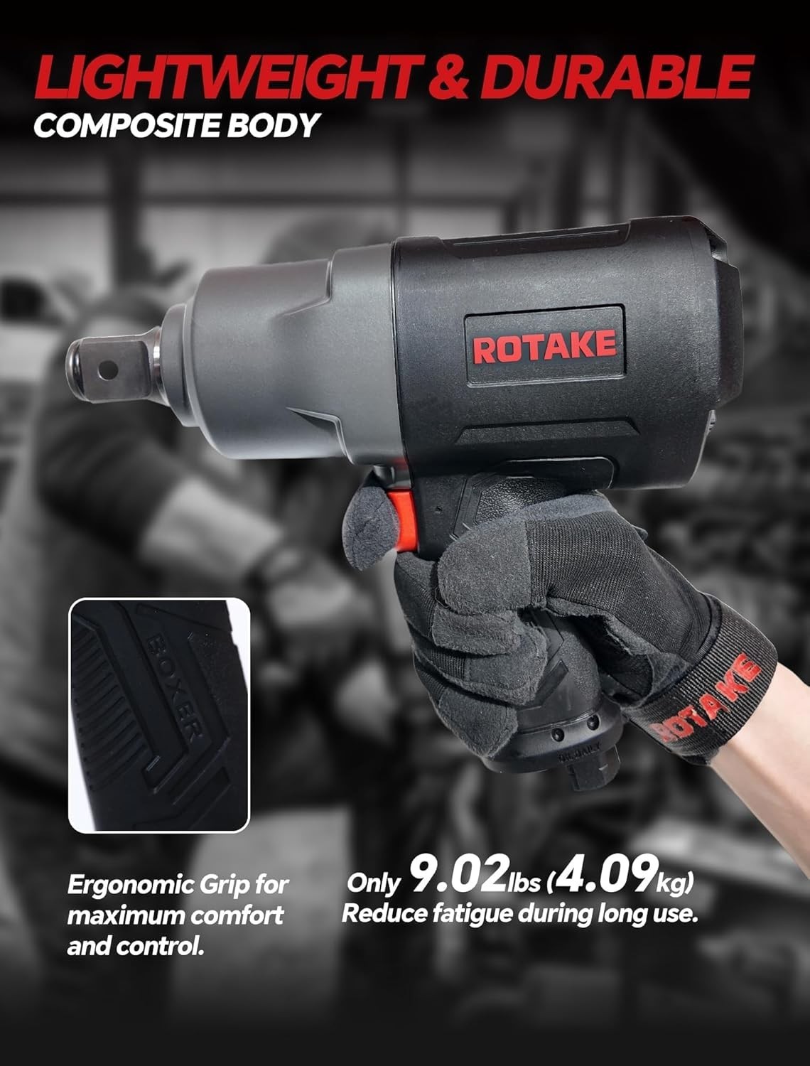 Air Impact Wrench 1556 Ft-Lbs Heavy Duty Pneumatic Gun for Trucks RT-5572 H Duty