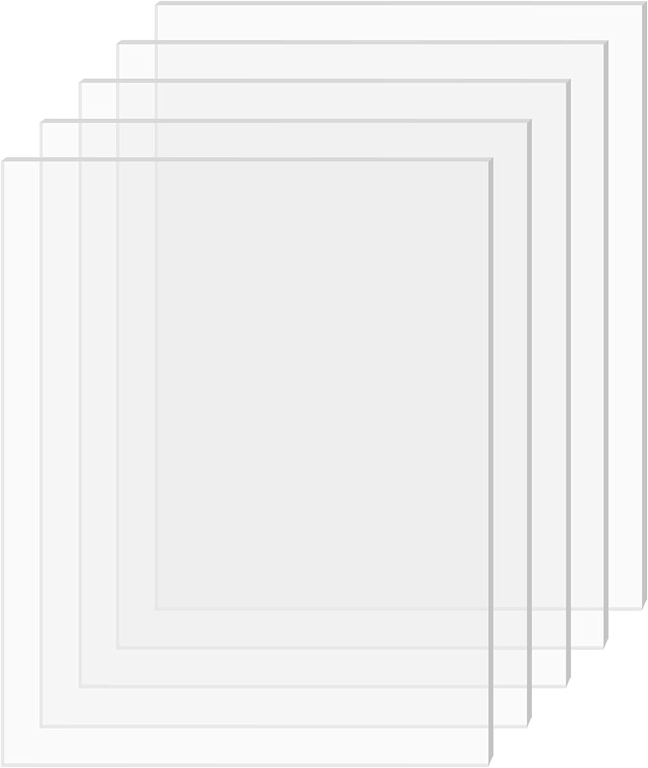 Clear Cast Plexiglass 8×10 Acrylic Sheet – High-Clarity, Multipurpose – 5 Pack