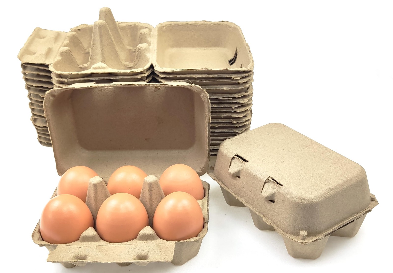 Pulp Fiber Egg Cartons 6 Count Tray Half Dozen Storage Reusable 40 PCS