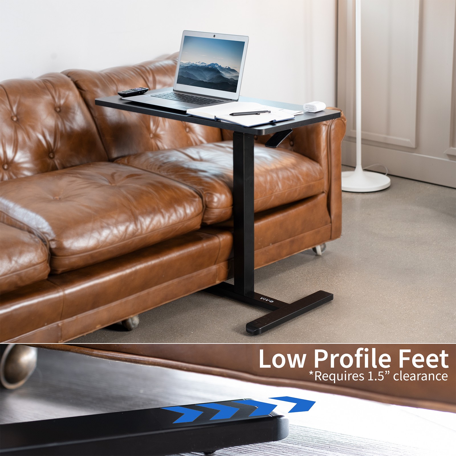 VIVO Pneumatic 32″ x 16″ Over Sofa Laptop Table, Mobile Desktop